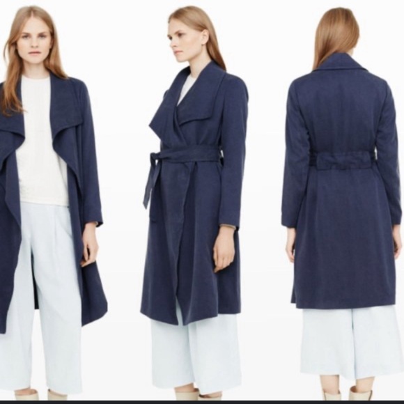 Club Monaco Jackets & Blazers - Club Monaco Elleyne Waterfall Collar Trench Coat Navy blue (L)